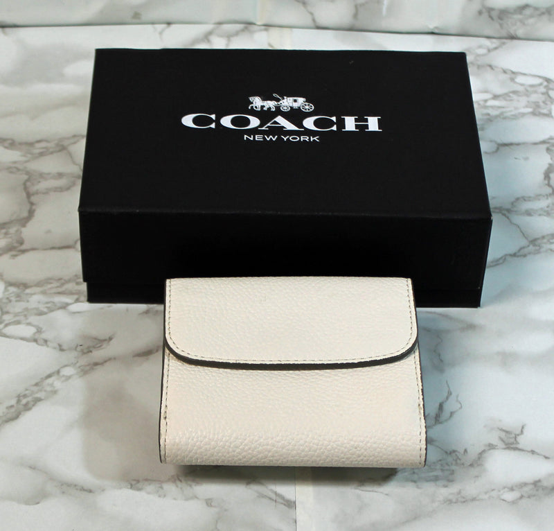 Coach Purse: White Stud Small Trifold Wallet Bag