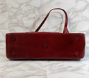 Monsac Red Leather Classic Shoulder Bag