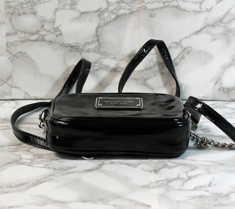 Michael kors black patent leather crossbody Clearance