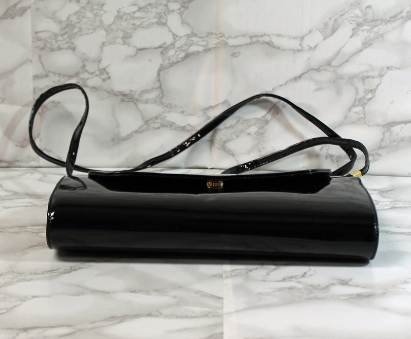 Ande Purse: Black Patent Leather Convertible Crossbody Bag