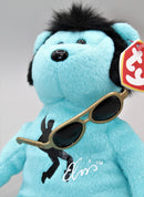 Ty Beanie Baby: Blue Beanie Shoes the Elvis Bear | Damaged Glasses