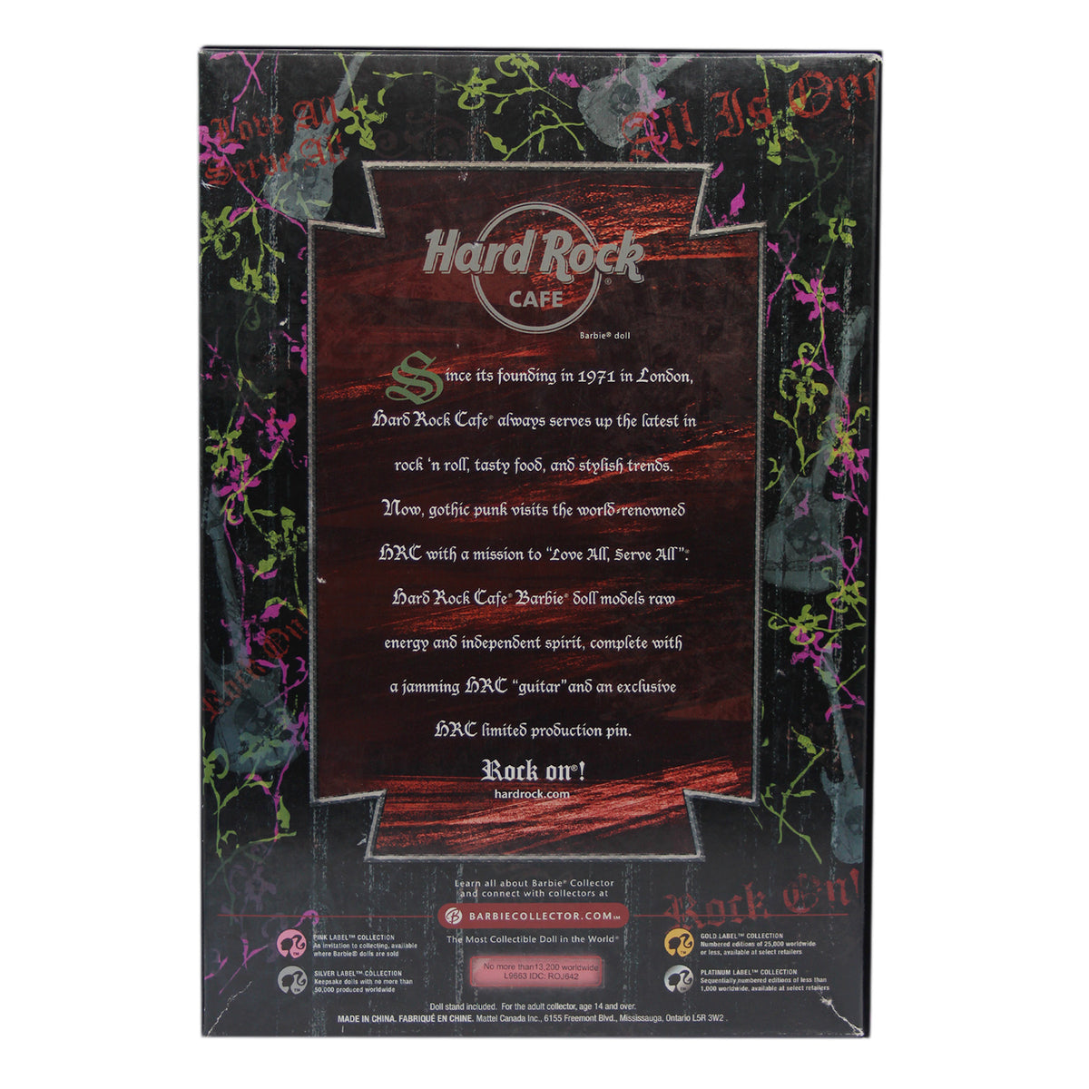 2008 Hard Rock Café Barbie #6 Punk Goth (L9663) Gold Label