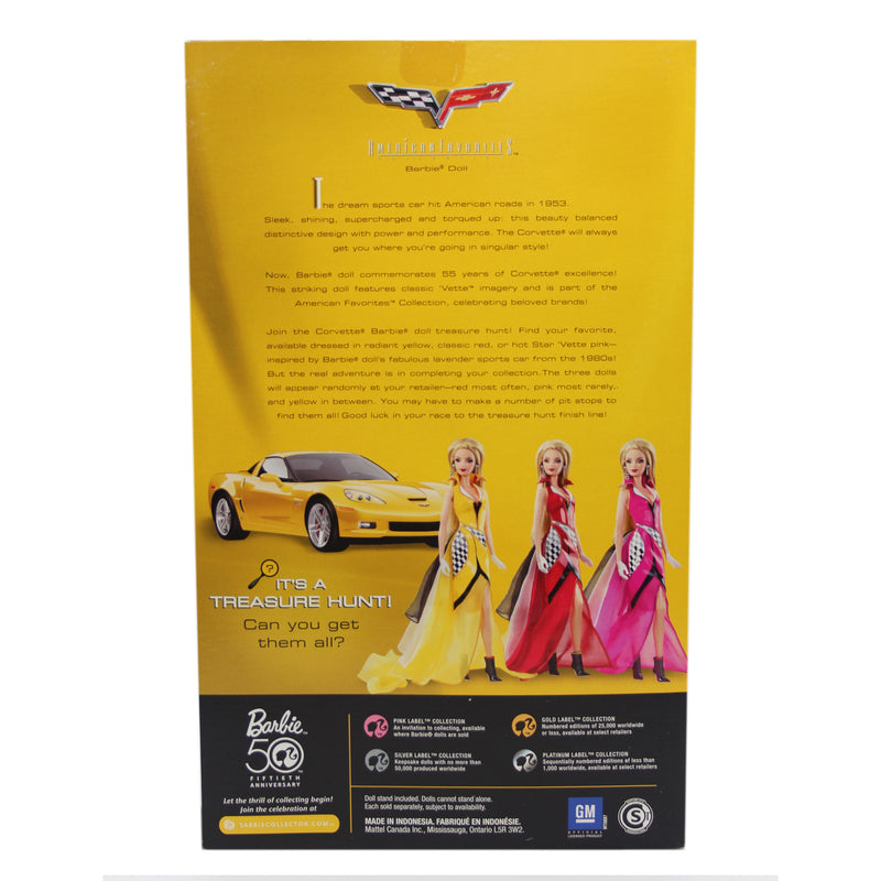 2008 Yellow Corvette Barbie (N4984) - Pink Label