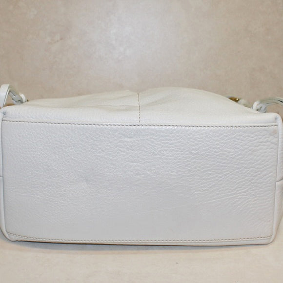 Dooney & Bourke Purse: White Leather Dillen Medium Hobo Bag