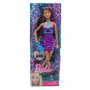2012 Fashionista Purple Striped Dress Barbie (Y7489) - Articulated Joints
