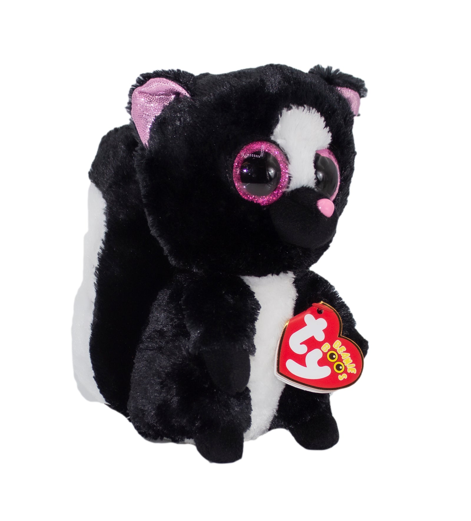 Ty Beanie Boo: Flora the Skunk - Glitter Eyes, Regular Size