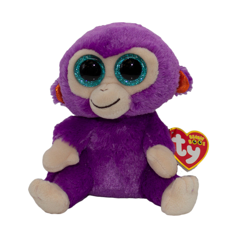Ty Beanie Boo: Grapes the Monkey - Glitter Eyes, Regular Size