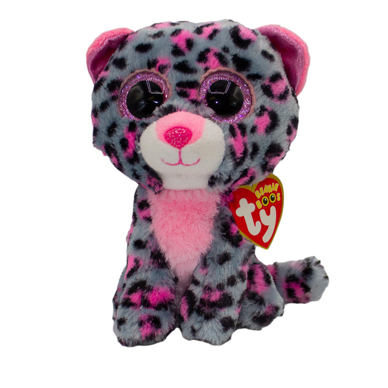 Ty Beanie Boo: Tasha the Leopard - Glitter Eyes, Regular Size