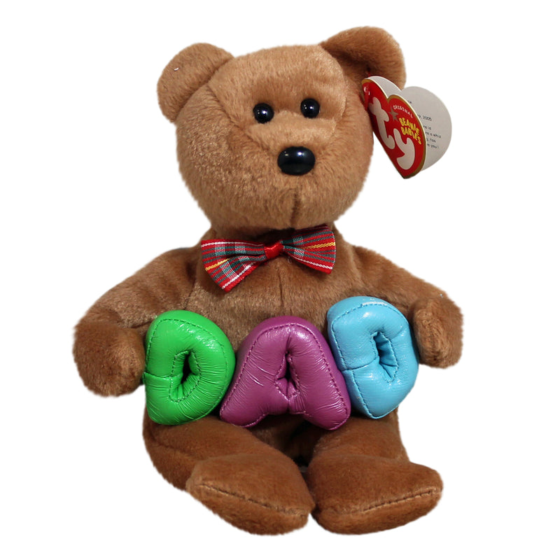 Ty Beanie Baby: Dad the Bear - Purple "A"