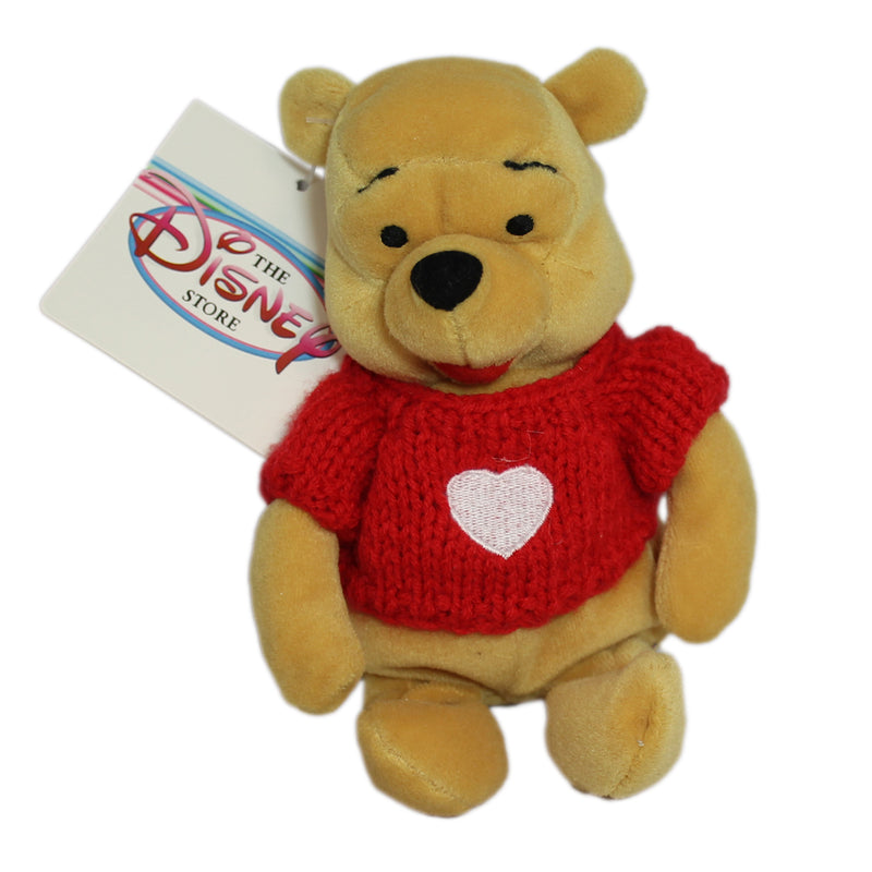 Disney Plush: Pooh Bear in a Red Heart Sweater