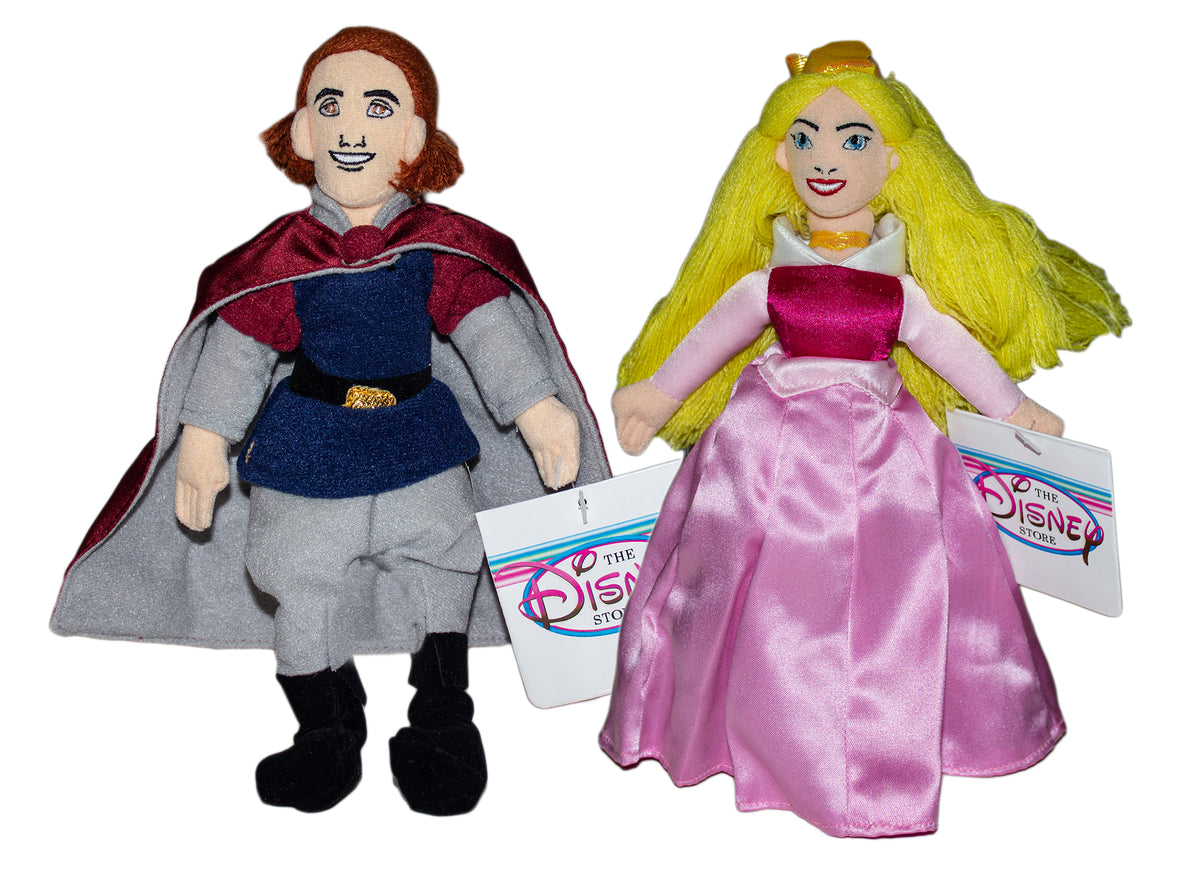 Disney Plush Sleeping Beauty s Prince Phillip and Aurora Set of Two