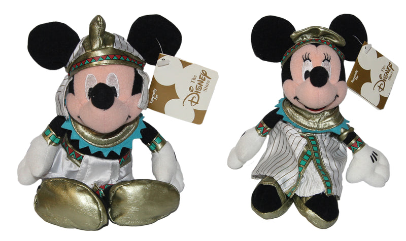 Disney Plush: Egyptian Globe Trotting Mickey & Minnie - Set of Two