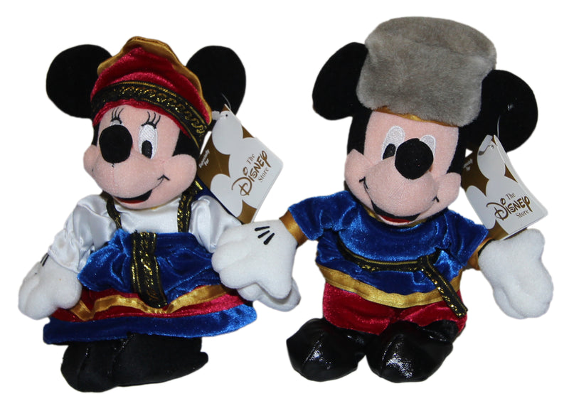 Disney Plush: Russian Globe Trotting Mickey Minnie Set of Two