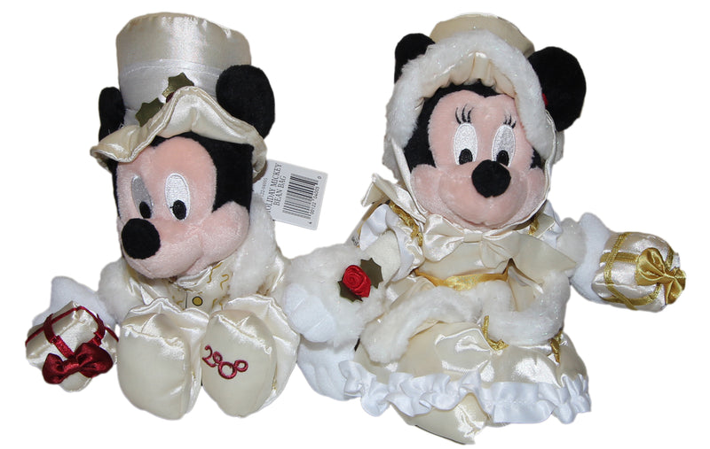 Disney Plush: Mickey Minnie Celebrate Christmas 2000 Set of Two