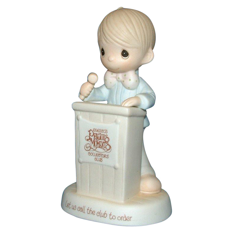 Precious Moments Figurine: E0103 Let Us Call the Club to Order | Collectors Club Charter Member