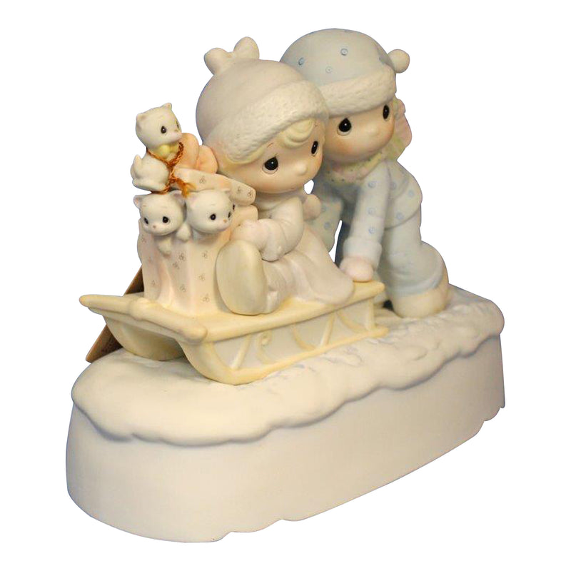 Precious Moments Figurine: E-0519 Sharing our Season Together | Musical - Plays Winter Wonderland