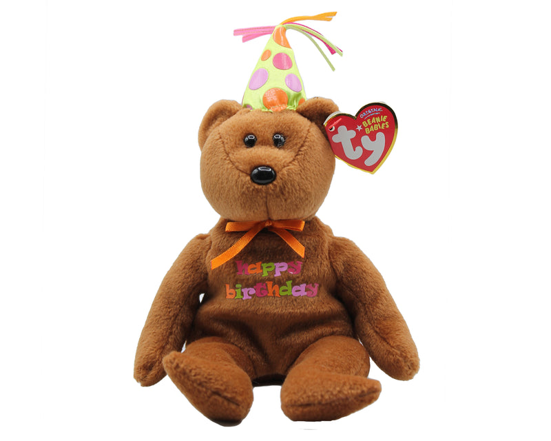 Ty Beanie Baby: Happy Birthday the Teddy Bear - Green Hat