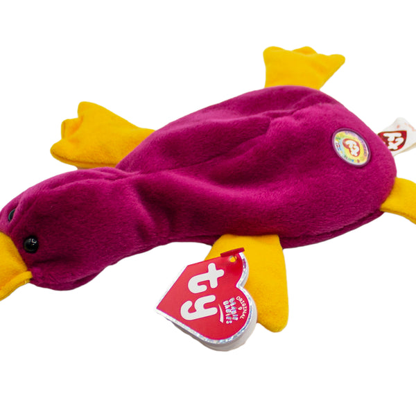 Ty Beanie Baby Patti the Platypus BBOC Dark Fushia