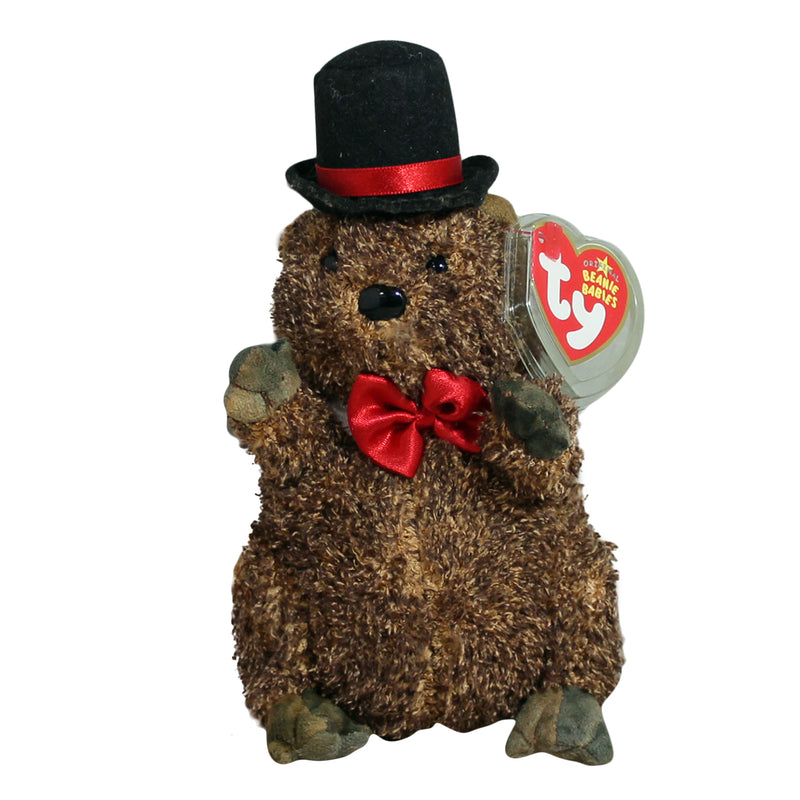 Ty Beanie Baby: Punxsutawney Phil 2006 the Groundhog- Red Bow Tie