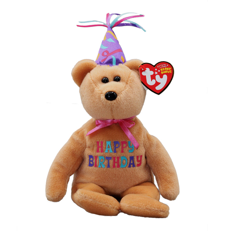 Ty Beanie Baby: Celebration the Teddy Bear - Purple Hat