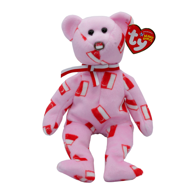 Ty Beanie Baby: Maju the Bear Flag Nose - Singapore Exclusive