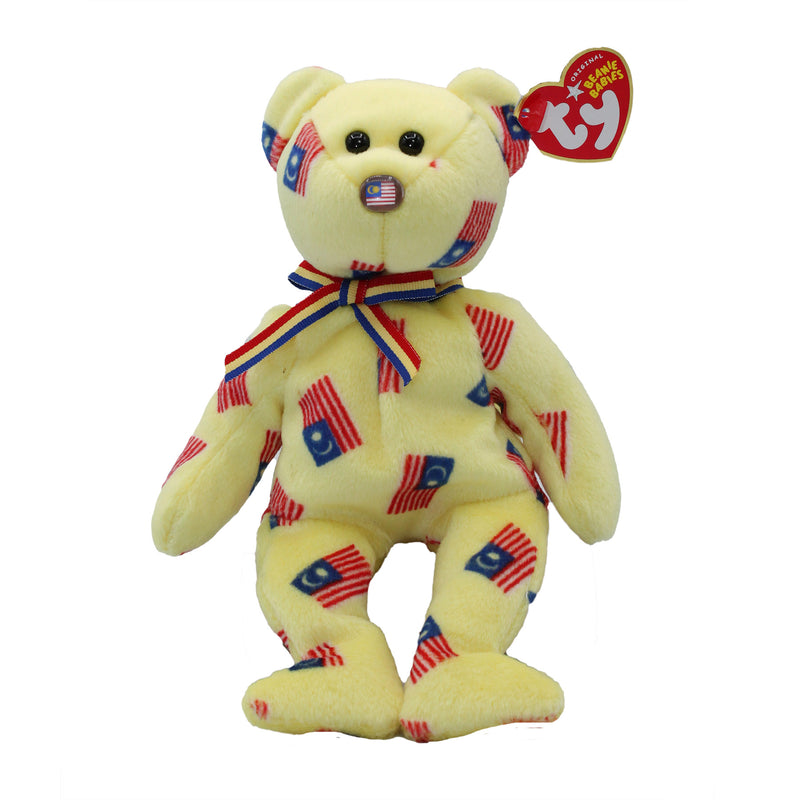 Ty Beanie Baby: Negaraku the Bear Flag Nose - Malaysia exclusive