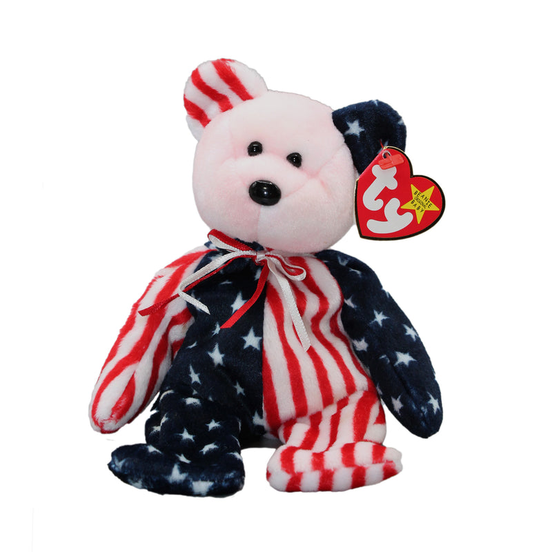 Ty Beanie Baby: Spangle the Bear - Pink Face