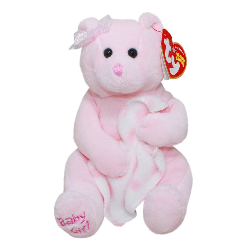 Ty Beanie Baby: Baby Girl the Bear - with blanket