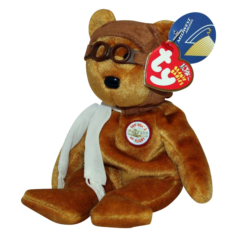 Ty Beanie Baby: Bearon the Brown Bear - Midwest Airlines Exclusive