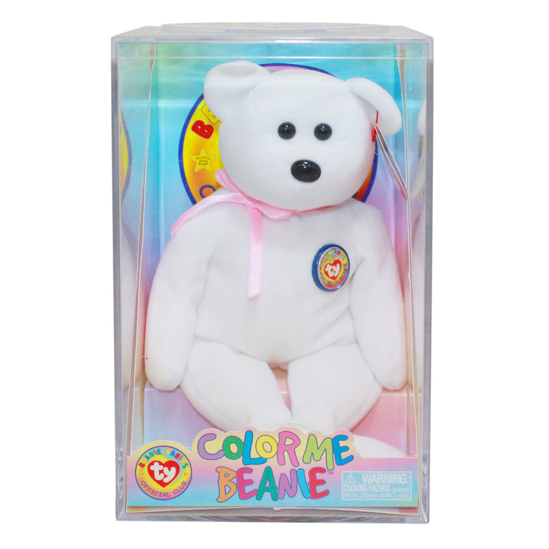 Ty Beanie Baby: Color me Beanie - Birthday Bear Kit - Pink Ribbon