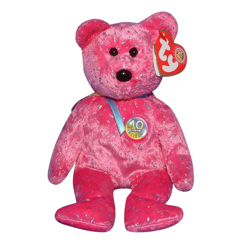 Ty Beanie Baby: Decade the Hot Pink Bear BBOM July 2003