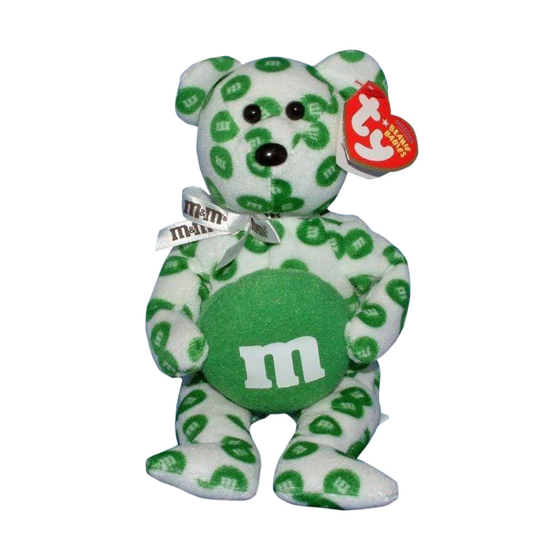 Ty Beanie Baby: M&M's - Green the Teddy Bear