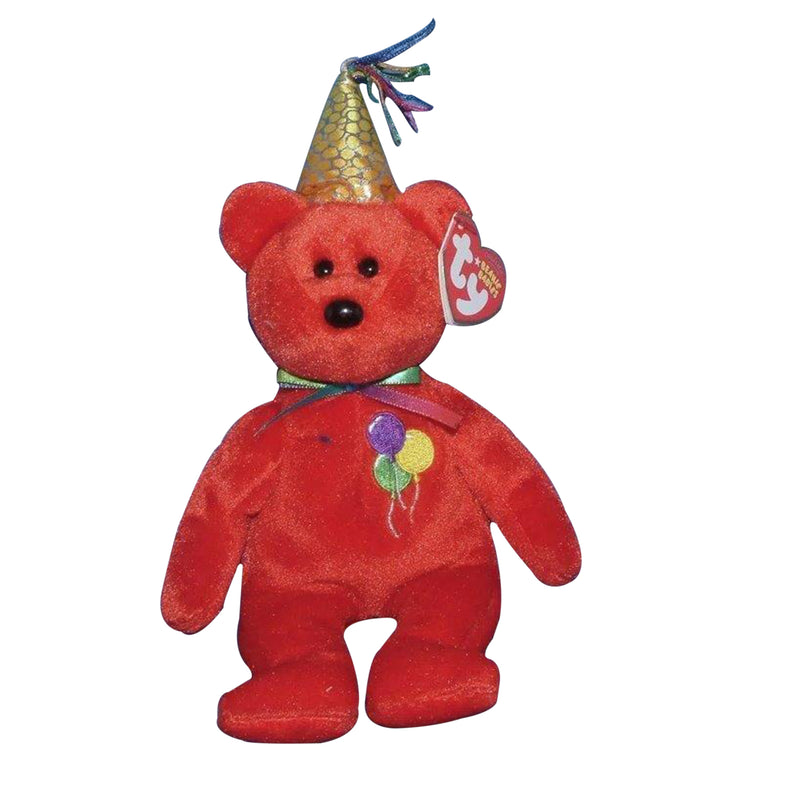 Ty Beanie Baby: Happy Birthday the Bear - Red