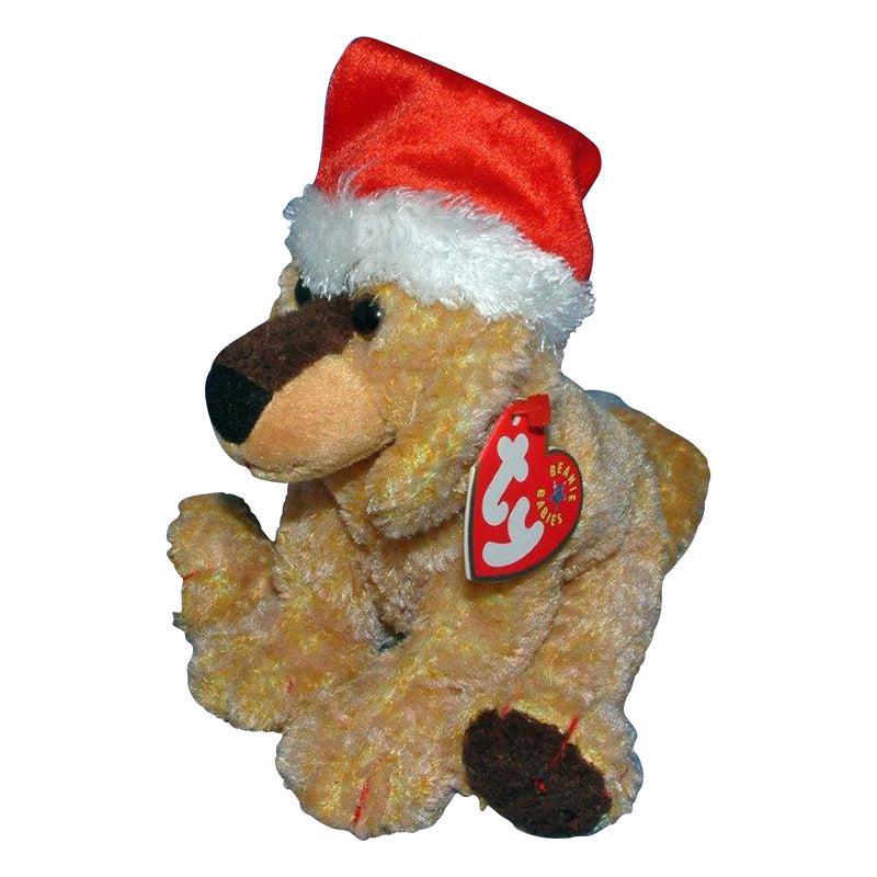 Ty Beanie Baby: Jinglepup the Dog - White Hat - Green Tail