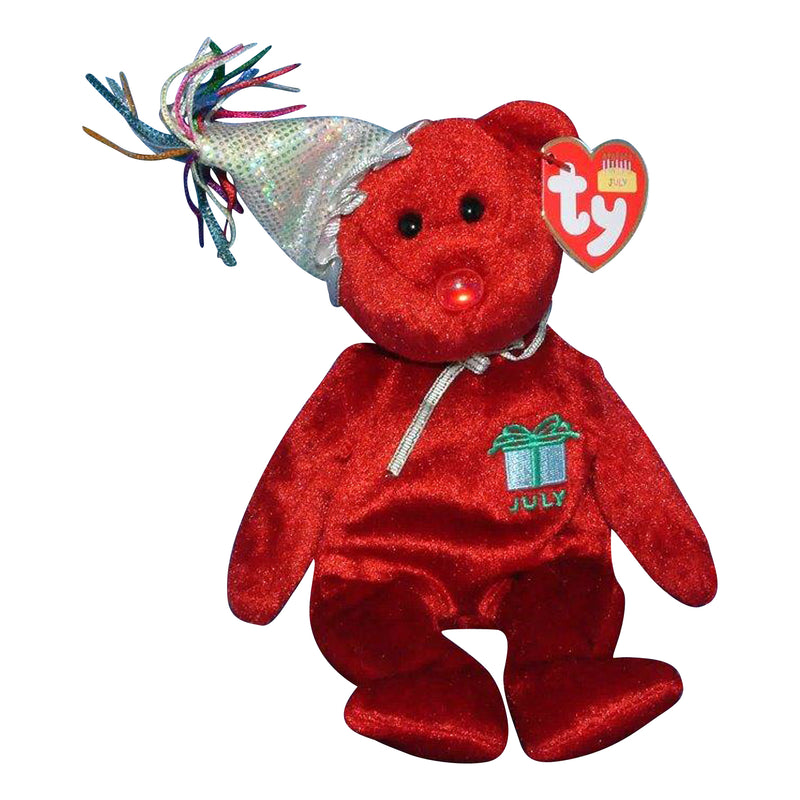 Ty Beanie Baby: July the Bear with Hat