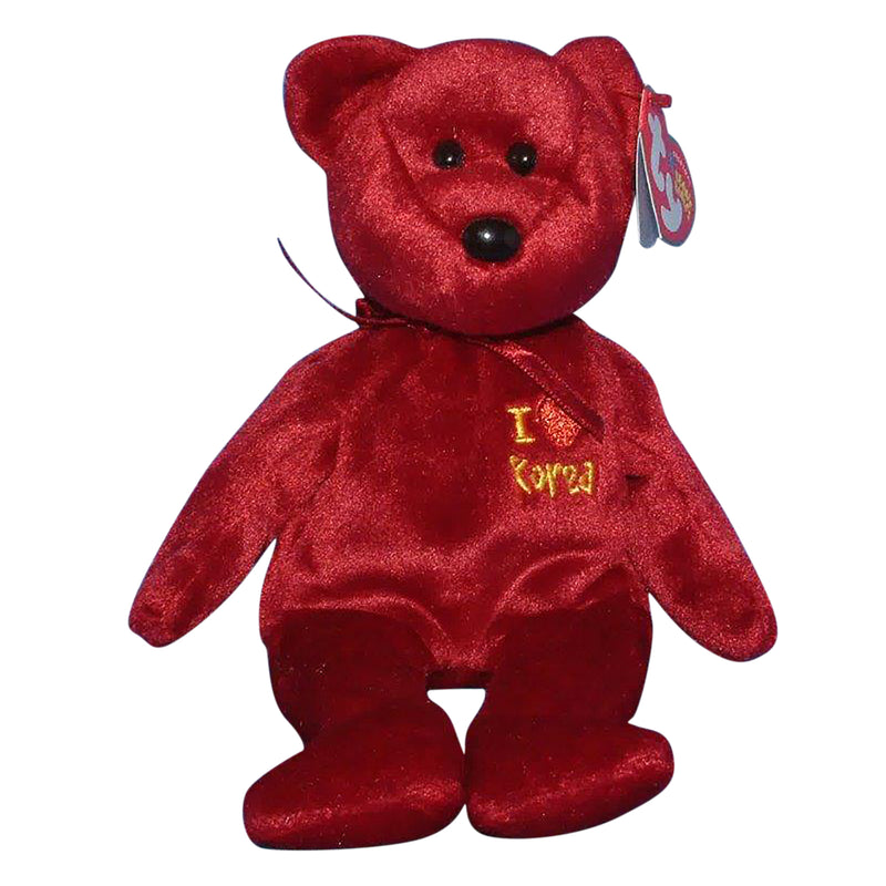 Ty Beanie Baby: I Love Korea the Bear - Korea Exclusive