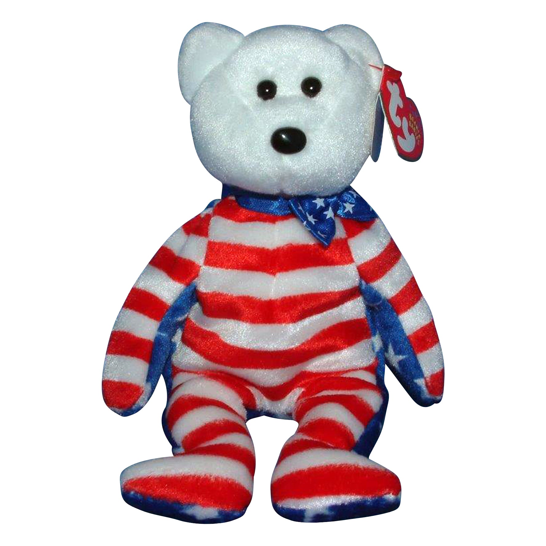 Ty Beanie Baby: Liberty the Bear - White