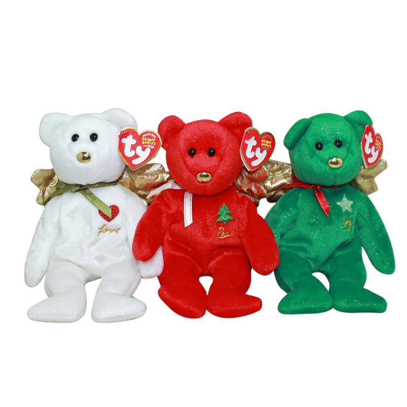 Ty Jingle: Love, Joy, and Peace Bears- Set of Three