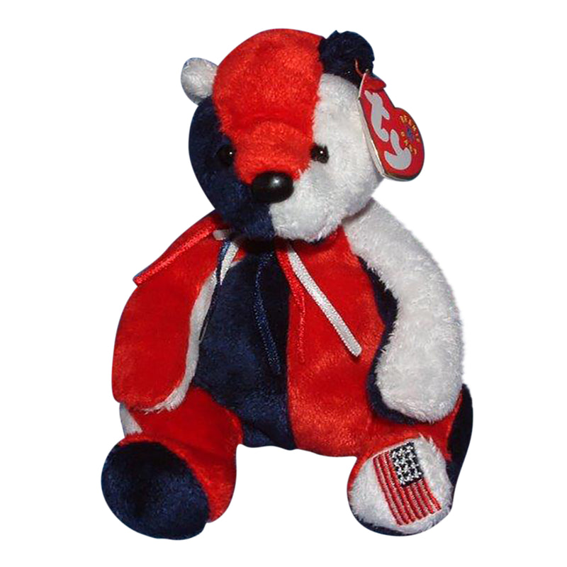 Ty Beanie Baby: Patriot the Bear - Flag on Left Foot