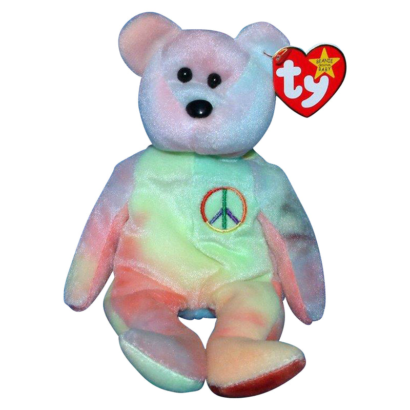 Ty Beanie Baby: Peace the Bear - Pastel