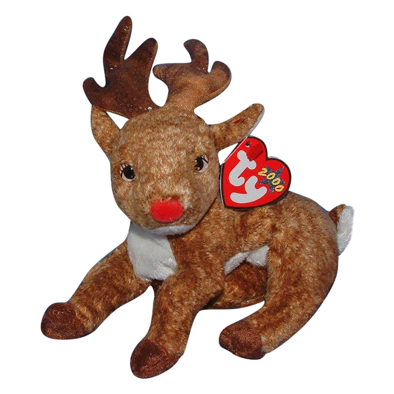 Ty Beanie Baby: Roxie the Reindeer - Red Nose