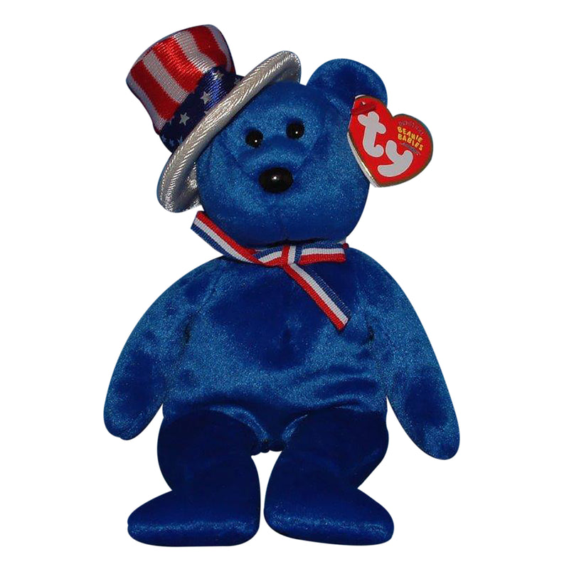 Ty Beanie Baby: Sam the Bear - Blue