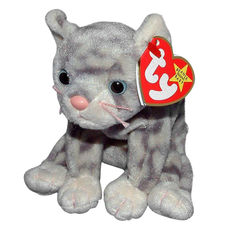 Ty Beanie Baby: Silver the Grey Tabby Cat