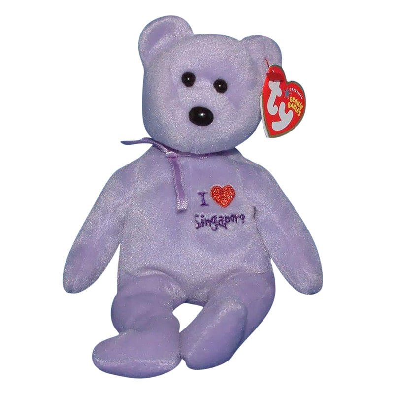 Ty Beanie Baby: Singapore the Bear - I Love - Singapore Exclusive