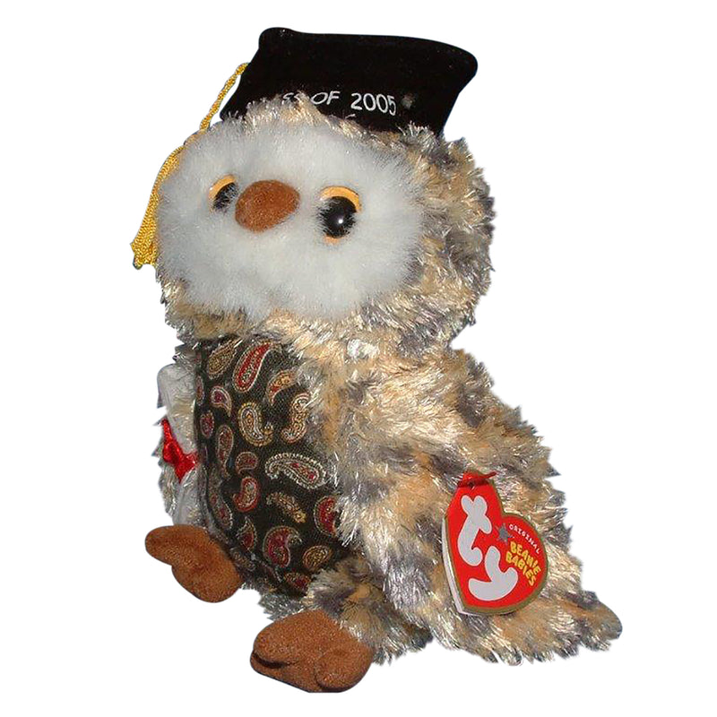 Ty Beanie Baby: Smarty the Owl - Green Chest