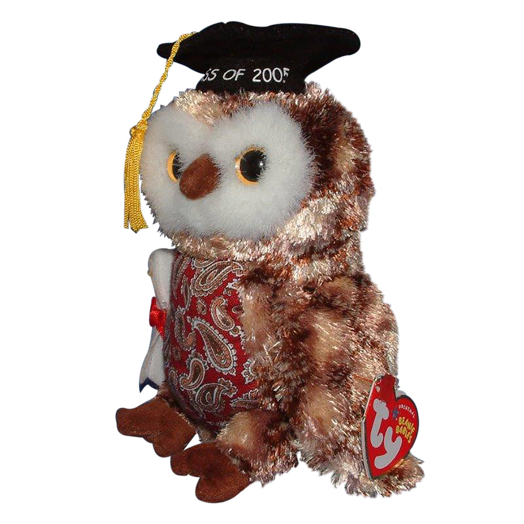 Ty Beanie Baby: Smarty the Owl - Maroon Chest