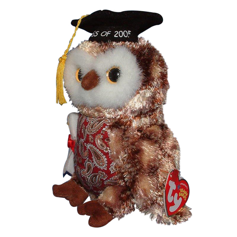 Ty Beanie Baby: Smarty the Owl - Maroon Chest
