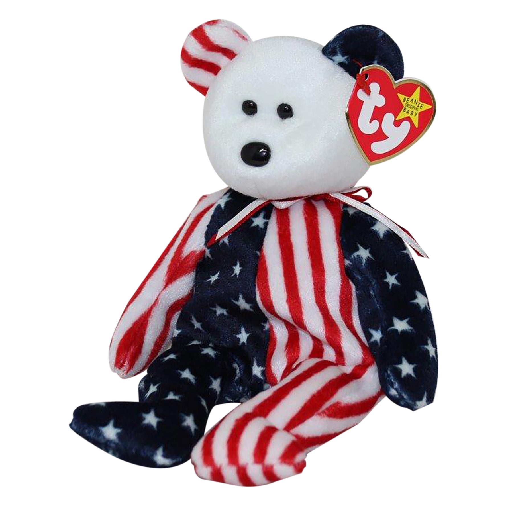 Ty Beanie Baby: Spangle the Bear - White Face