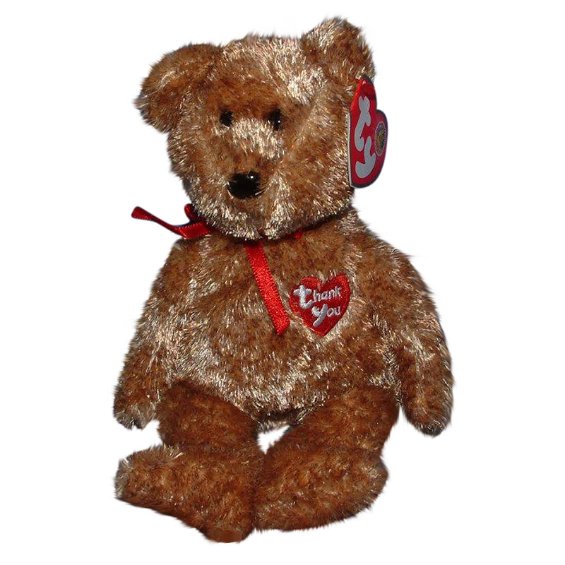 Ty Beanie Baby: Thank You the Bear - Brown BBOM April 2004