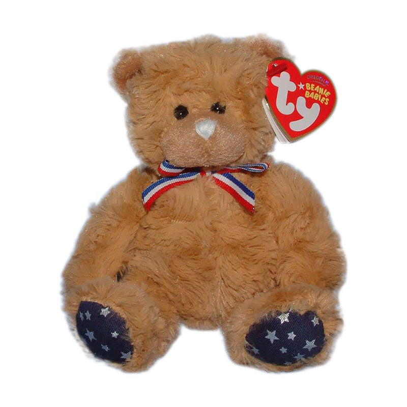 Ty Beanie Baby: Uncle Sam the Bear - White Nose